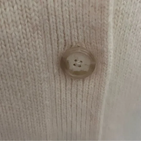 Ann Taylor Ivory Angora Wool-Blend Button Front Cardigan With Collar Size Medium - Picture 5 of 8